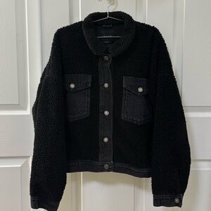 Black Sherpa Denim Jacket